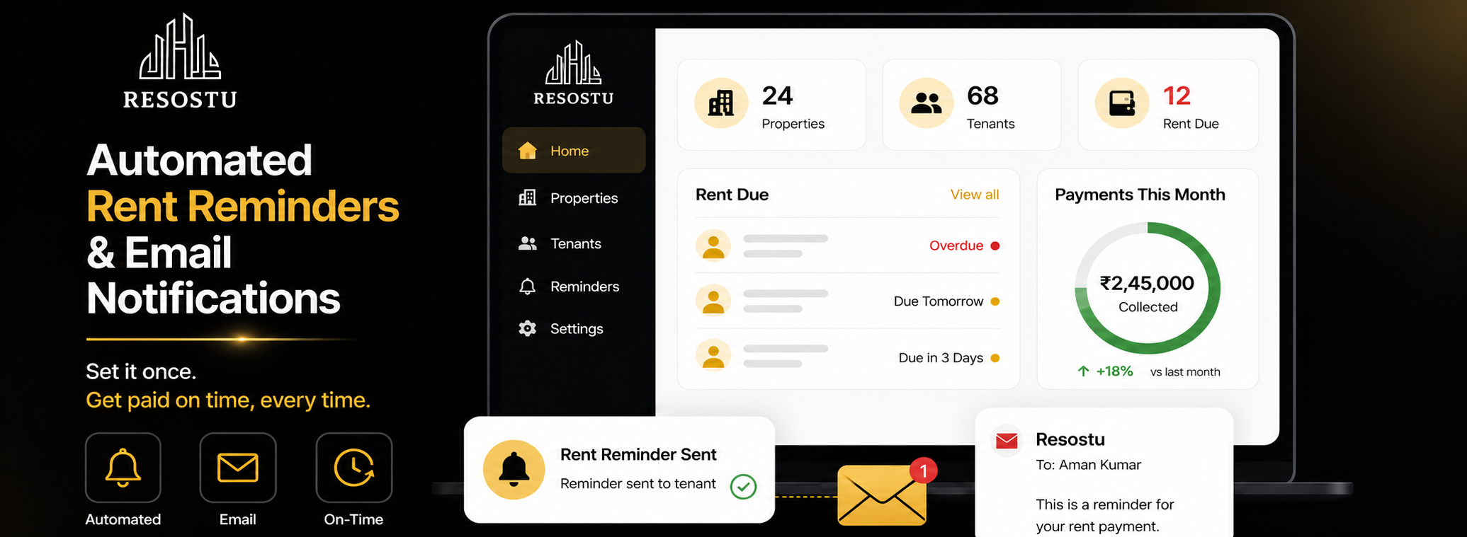 End the Awkward Rent Chase: How Resostu’s Automated Reminders Save PG & Hostel Owners Hours of Follow-Ups